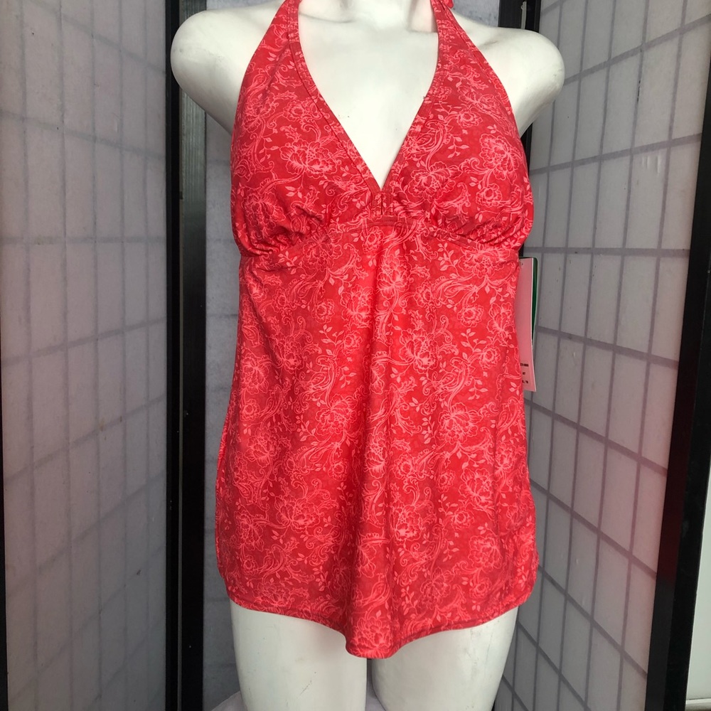 Brand new ladies Xl swim or halter top pretty red color never been worn